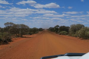 Start of the Gunbarrel Highway with Red Dirt Australia