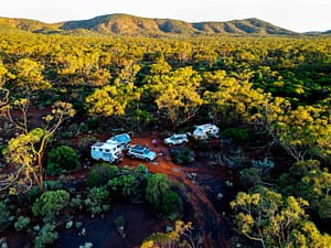 Helena Aurora Ranges campsite Red Dirt Australia
